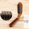 Amber Anti-Static Folding Comb - Compact Pig Bristle Travel Hair Comb, Safe for Scalp