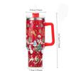 40oz Stainless Steel Thermos Bottles with Straw Christmas Series Insulated Water Bottle Keep Heat Cold Drink Mugs Cup Xmas Gift