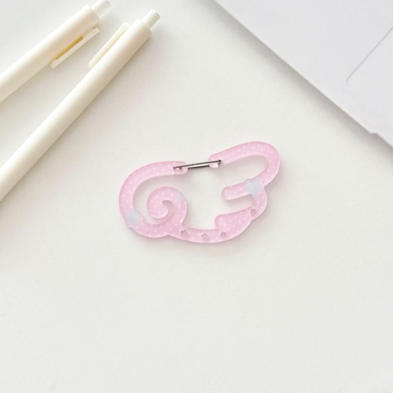 Карабин в форме крыльев в горошек, альпинистская пряжка, акриловая пряжка конфетного цвета, брелок для ключей, многоцелевое кольцо-крючок для рюкзака