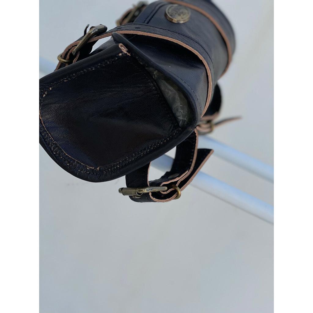 Motorcycle Front Back Fork Tool Bag SaddleBag Pouch Luggage Handlebar Leather