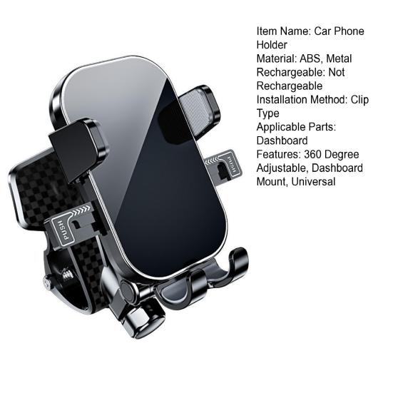 Автомобильный держатель для телефона, регулируемое на 360 градусов крепление для приборной панели, универсальный пружинный зажим, многофункциональное автоматическое крепление для мобильного телефона, опорный кронштейн, аксессуары для телефонов