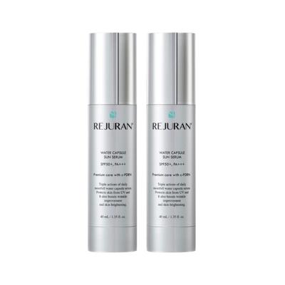 Солнцезащитная сыворотка с капсулами воды SPF50+ PA++++ Двойная упаковка 40 мл x 2 – Увлажняющая, Легкая, Без белых следов, K-Beauty Защита от УФ-излучения