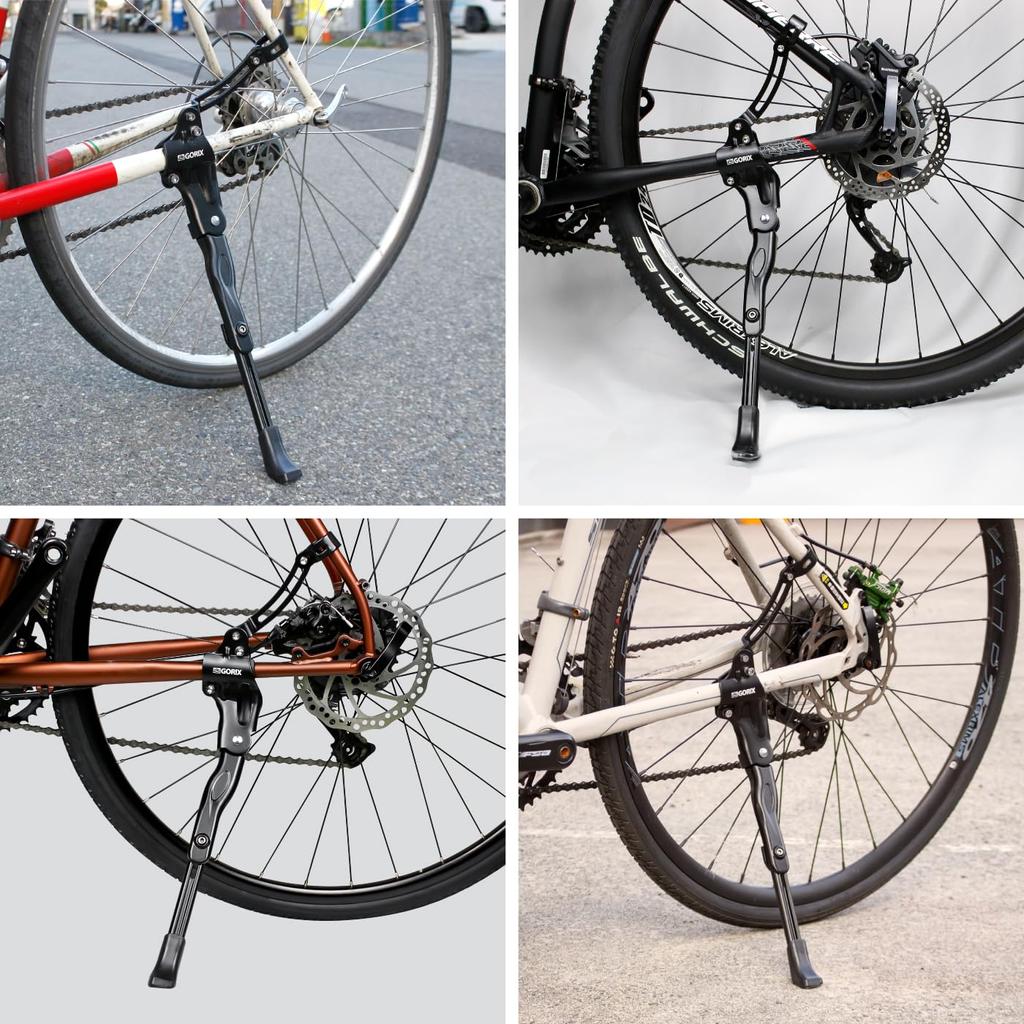 GORIX Kickstand Bicycle Stand Велосипедная стойка Устойчивость дюймов Регулируемая Модернизированная Легкая Установка Боковая стойка Кроссовый велосипед Шоссейный велосипед MTB 24-27