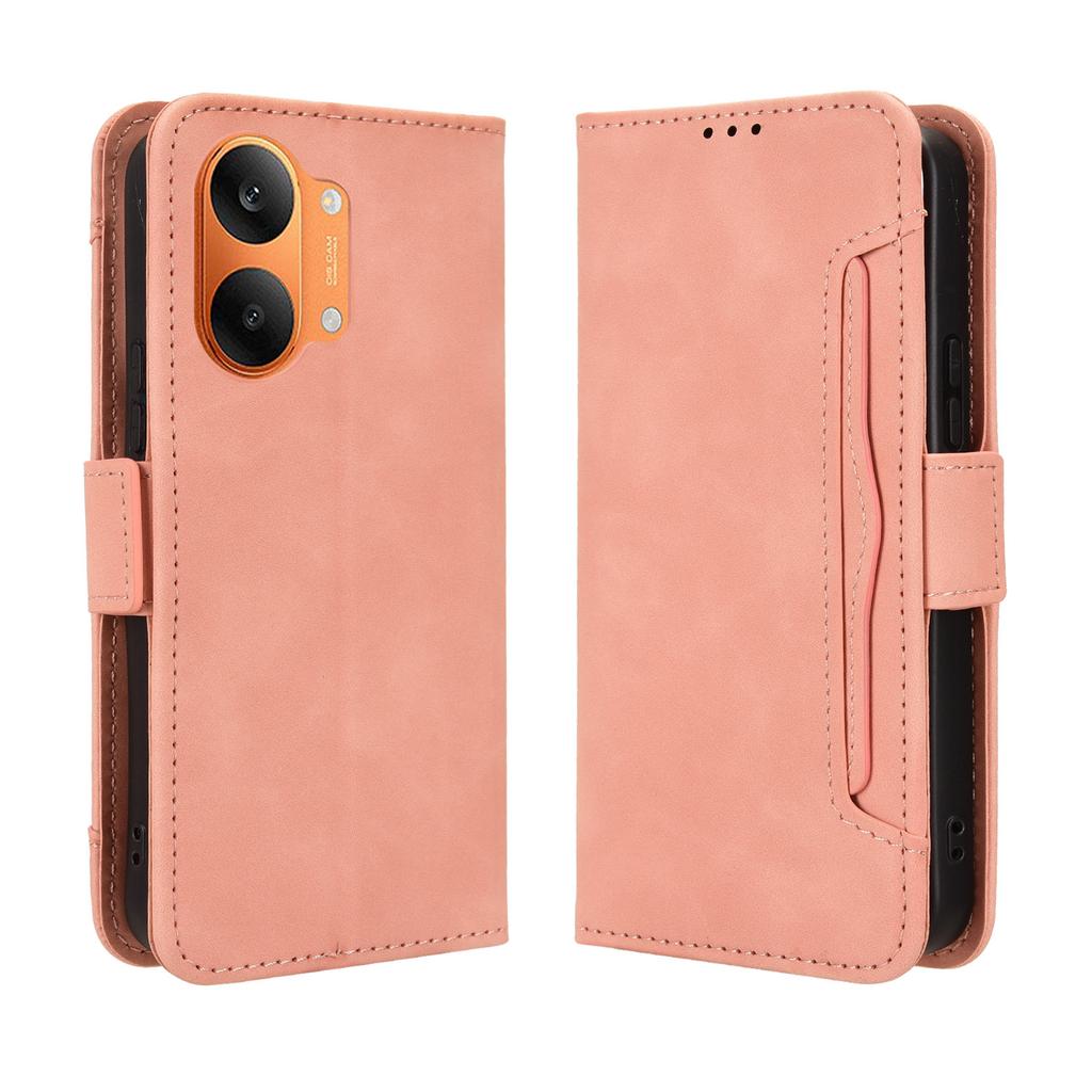Wallet Case for Poco X8 Pro Max 5G - Leather/PU, Pink, With Card Holder