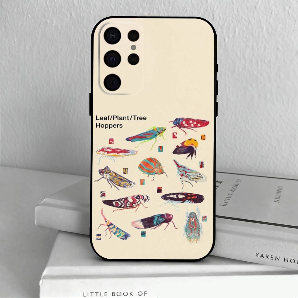 Чехол для телефона с изображением насекомых и жучков для Samsung S25, S24, S21, S22, S23, S30, Ultra, S20 Plus и других моделей, мягкий, черный.