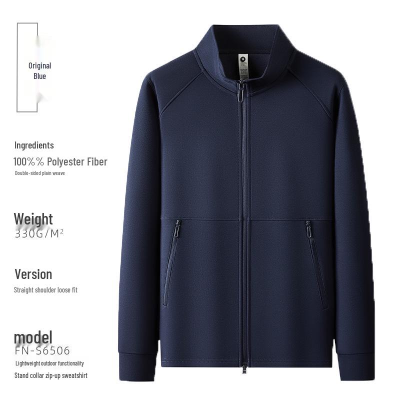 Custom Embroidered Stand Collar Hoodie Jacket: Business Workwear & Group Uniform with Logo Printing