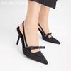Мода Высокие каблуки Женские сандалии Острый носок Неглубокий бант Элегантная обувь Модные туфли-лодочки Тренд 2025 Весна Платье Вечеринка Mujer De Zapatillas