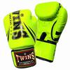 Перчатки для бокса Twins из искусственной кожи DM31 светло-зеленые 16 унций