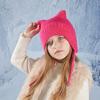 Новые детские шапки, милые вязаные шерстяные шапки с кошачьими ушками, зимние шапки для мальчиков и девочек, детские защитные капюшоны, модные уличные теплые цветные шапки