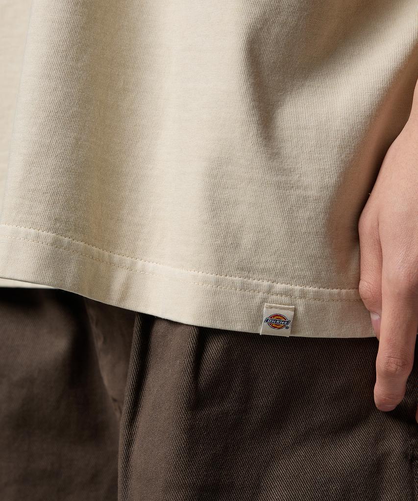 DICKIES Garment Dyed Mono Logo T-Shirt Khaki