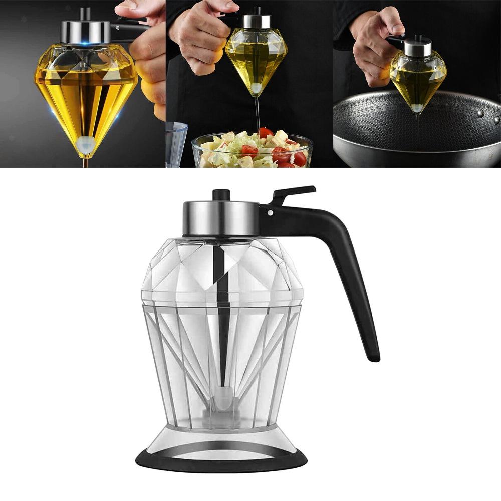 Стеклянный диспенсер для меда в форме ромба, 200 мл, большая емкость, многофункциональный флакон для масла, диспенсеры для уксуса и соуса, кухонный инструмент