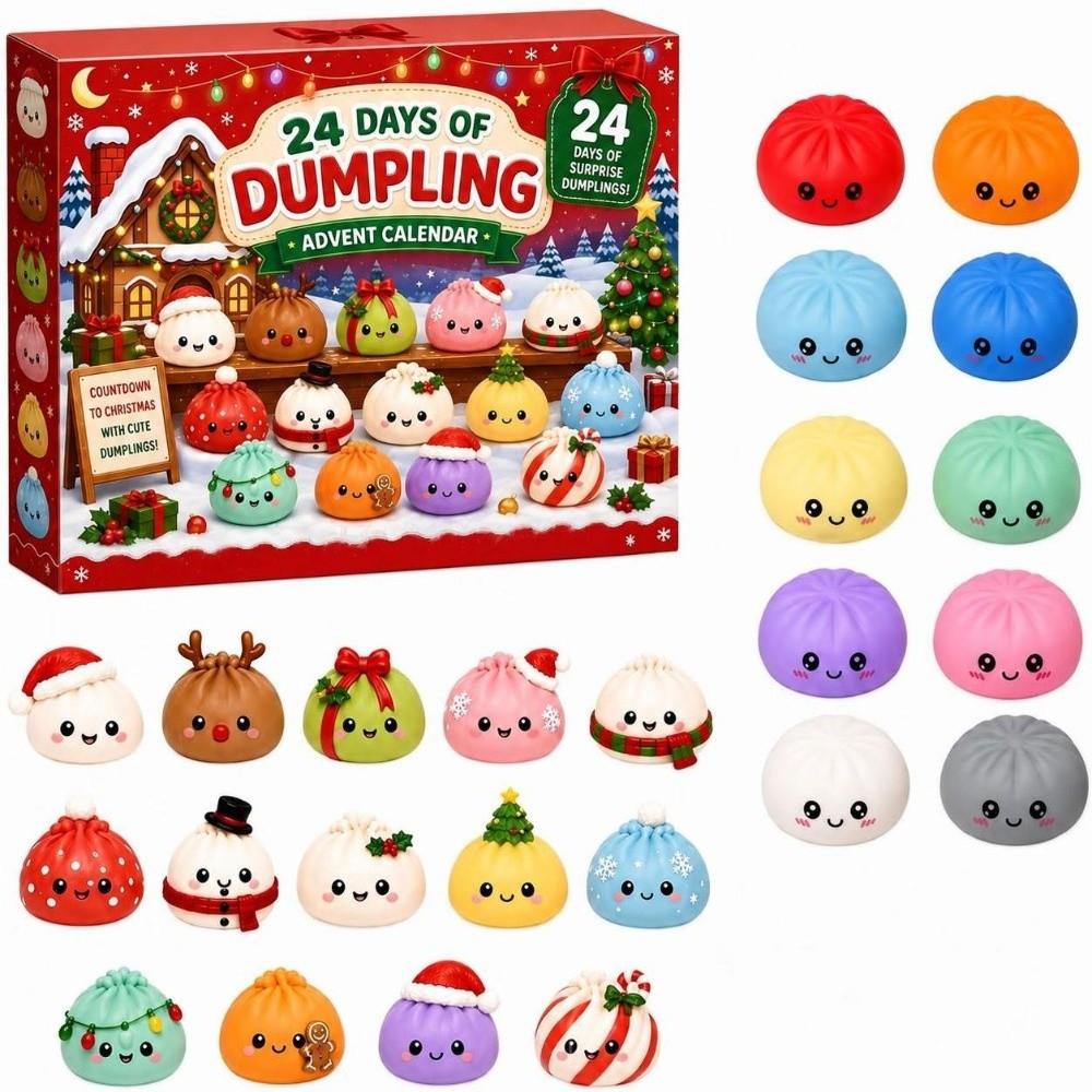 Fidget Mystery Dumplings Toy Soft 24-Day Countdown Calendar for Kids&Adults