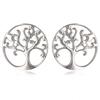 [R0699] - Silver 'Tree of Life' Silver Earrings (rhodium-plated) - 10 Mm