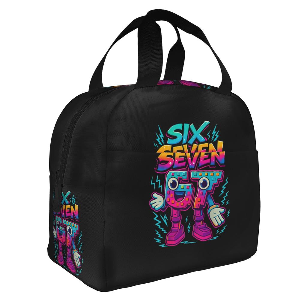 67 Italian Brainrot Six Seven Insulated Lunch Bag for School Office Portable Cooler Thermal Lunch Box Women Men