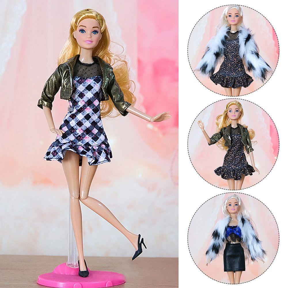 1 Set 30cm DIY Doll Accessories Dolls Skirt Girl Clothes Casual Wear Plush Coat