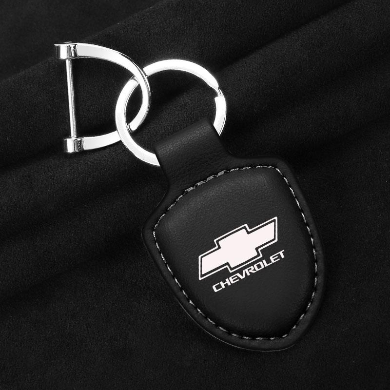 AABHN1 Car Shield Leather Keychain Key Ring Pendant Holder Gift for Chevrolet Accessories