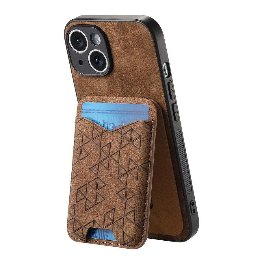 Чехол-кошелек с тиснением в виде геометрической фигуры для iPhone, Samsung, Xiaomi, Google, кожаный чехол-книжка из искусственной кожи с отделениями для карт