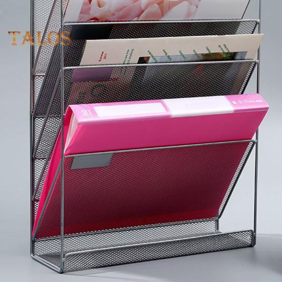 A4 Wall-mounted File Box with 6 Layers 5 Pockets Bottom Slot File Box Organizer High Capacity Storage File Sorter