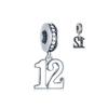New Copper 12 25 50 Digital Pendant Charm Bead Fit Original Pan Bracelet For Gift Women'S Jewellery