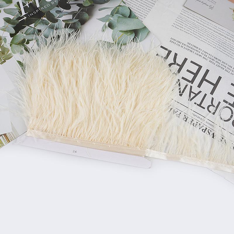 8-10Cm Ostrich Feather Wedding Dress Diy Performance Clothing Accessories Feather Tassel Including Webbing