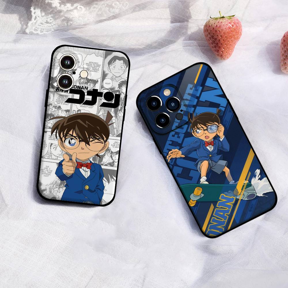 Чехол для телефона D-Detective C-Conan Для IPhone 1716 15 14 13 Pro Max 11 12 Mini X Xs XR Черный Силиконовый Чехол
