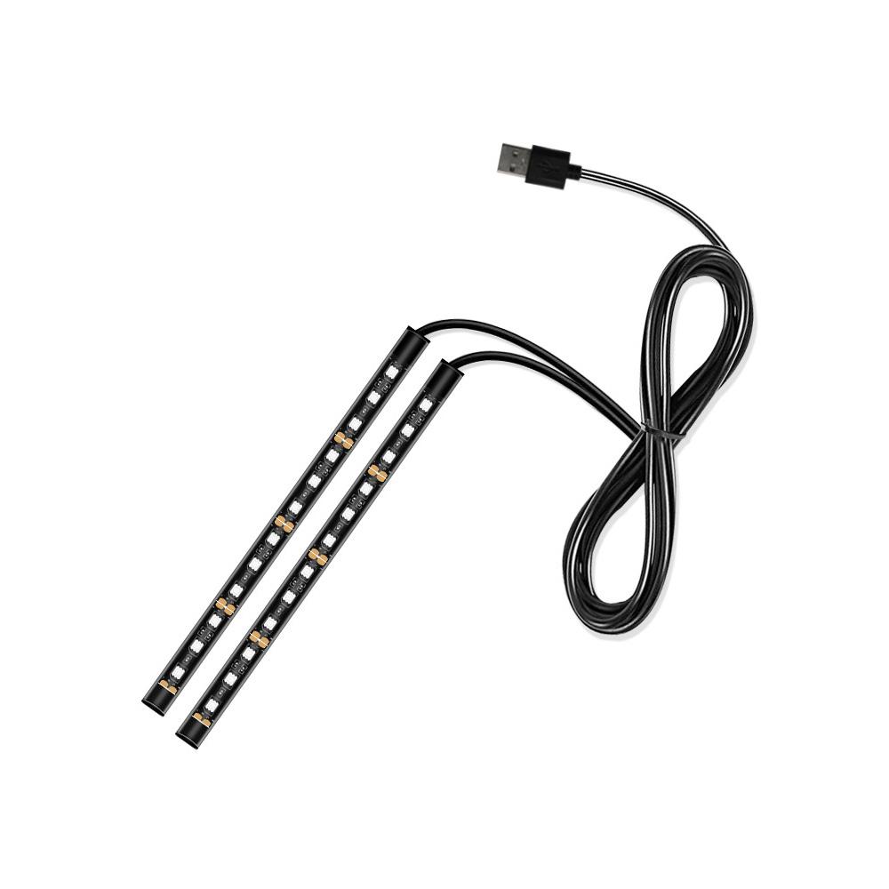 24/48 светодиодная подсветка салона автомобиля, окружающая подсветка для ног с USB, автоматические декоративные лампы, комплект светодиодной ленты для ног, автомобильные аксессуары