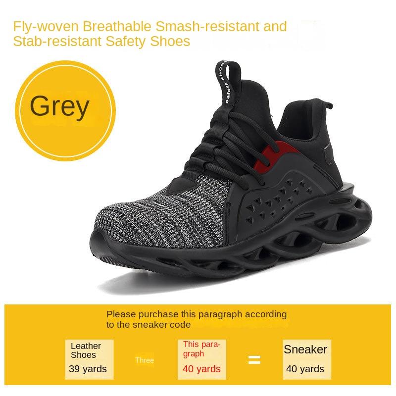 Обувь для страхования труда Мужская дышащая защитная обувь с защитой от мух и ударов стальной головкой Защитная рабочая обувь