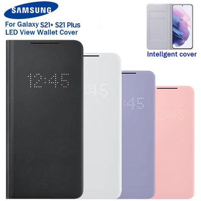Оригинальный светодиодный раскладной чехол для телефона Smart View для Samsung Galaxy S21 + S21 Plus, светодиодный чехол-бумажник