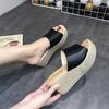 2024 Summer Open Toe Women Slippers Elegant Narrow Band Slides Shoes Ladies Casual Wedges Heel Women Sandalias