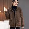 High-End European Style Plus Size Short Down Cotton Coat for Women, Autumn Winter Casual Warm Cotton-Padded Jacket