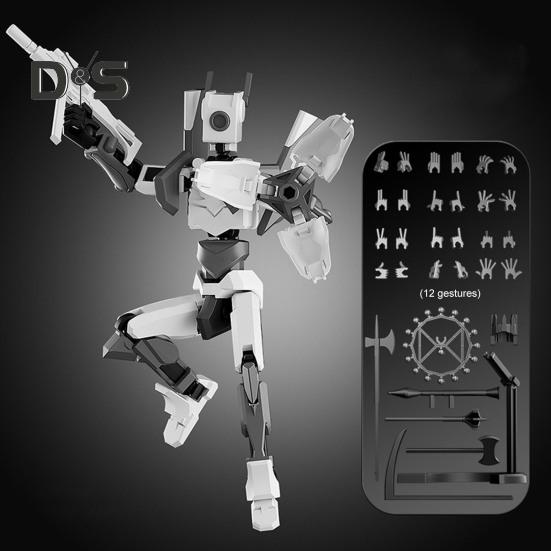 Робот Фигурка с Аксессуарами Подвижные Суставы Модель Робота Игрушка Шарнирная Фигурка Манекен Украшение для Дома и Офиса Орнамент