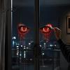 Waterproof Outdoor Glass Decor Demon Eyes Window Sticker, Dripping Blood Red Wall Decal, Realistic Removable Stickers Creepy Devil Static Cling Decal