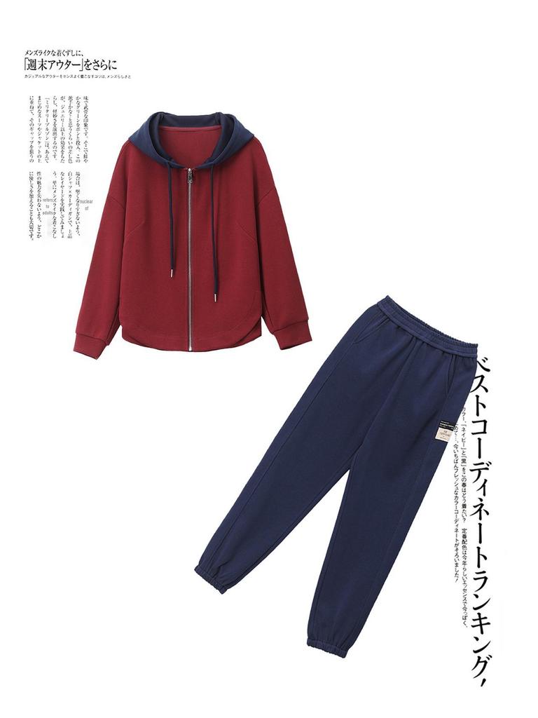 Женский спортивный костюм большого размера - Стильный осенний костюм-двойка для мам среднего возраста