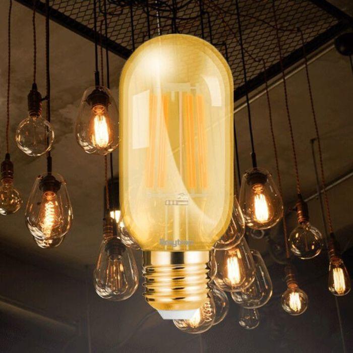 Lot de 5 ampoules LED T45 filament 4W E27 2200K