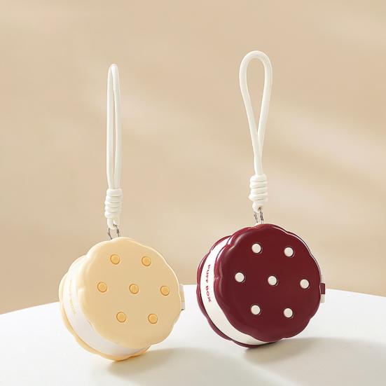 Круглая Пудреница Двухъярусная Разделение Влажного и Сухого Макияжа Чехол для Пуховки Портативный Органайзер для Спонжей Макияжа с Шнурком для Женщин Девочек Дорожное Хранение