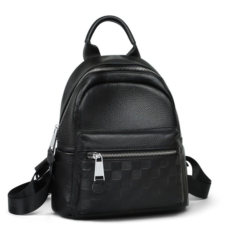 Womens Large Capacity Lightweight Backpack Commute Travel Daily Use Street Style Soft Leather Bag With Zippered Interior