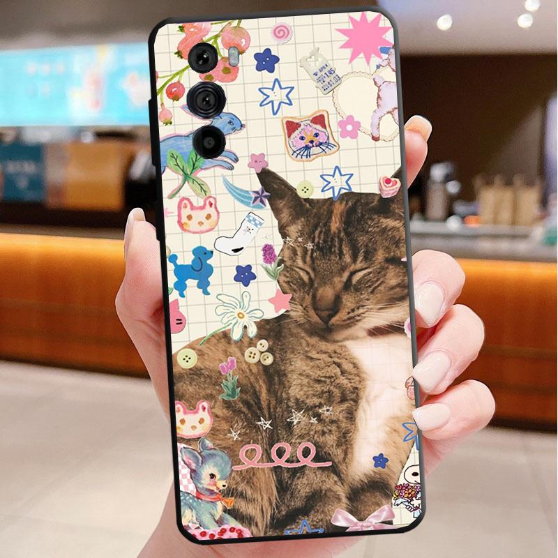 cat art aesthetic Phone Case For Motorola Edge 60 50 40 Pro 60 50 40 30 Ultra Neo Fusion Moto G Stylus G