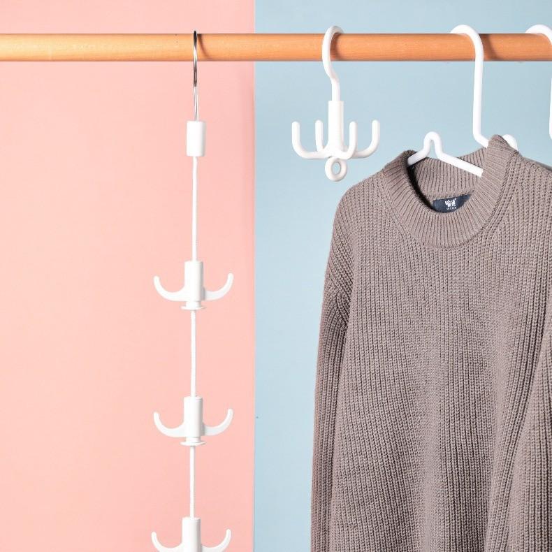 Rotating Prong Four Plastic Multi Functional Hanging Hook For Closet And Storage