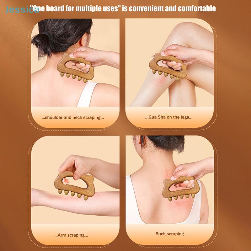 Wooden Handheld Massage Roller - Multi-Point Body Relaxation Tool For Muscles Back  Neck