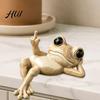 Creative Decompression Toy Funny Lounge Frog Resin Figurine, Whimsical Lazy Statue, Novelty Desktop Statue Desk Ornament for Office Bedroom