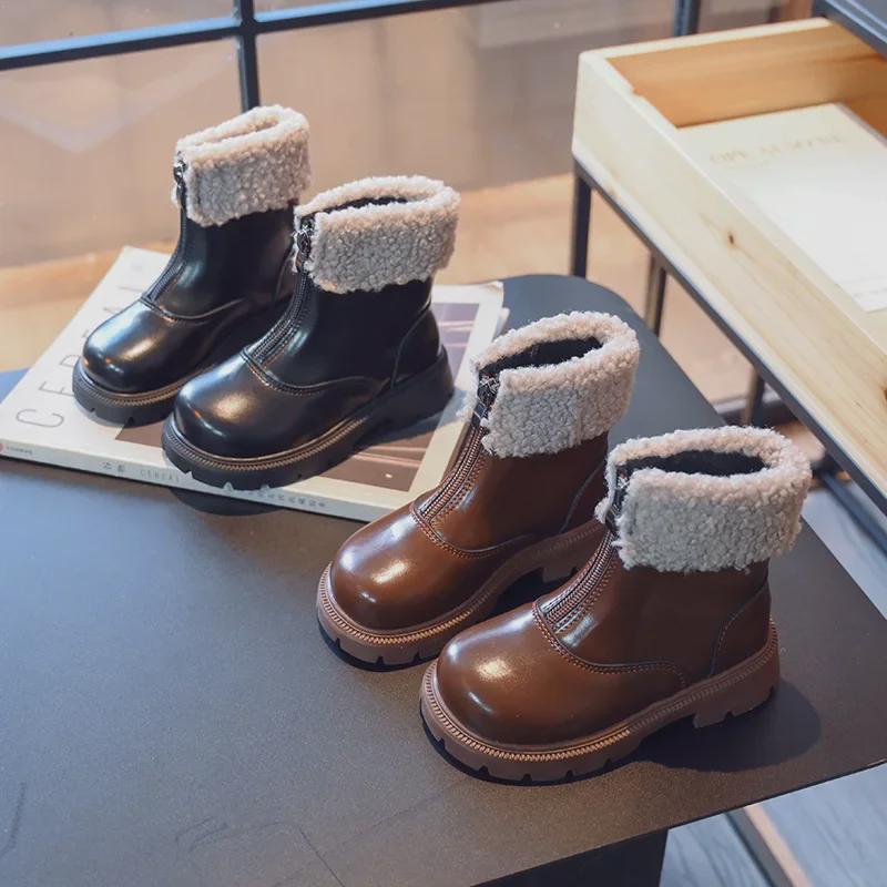 Girls' 2023 Winter Cotton Boots - Warm, Soft Bottom, Plush Velvet Princess Boots