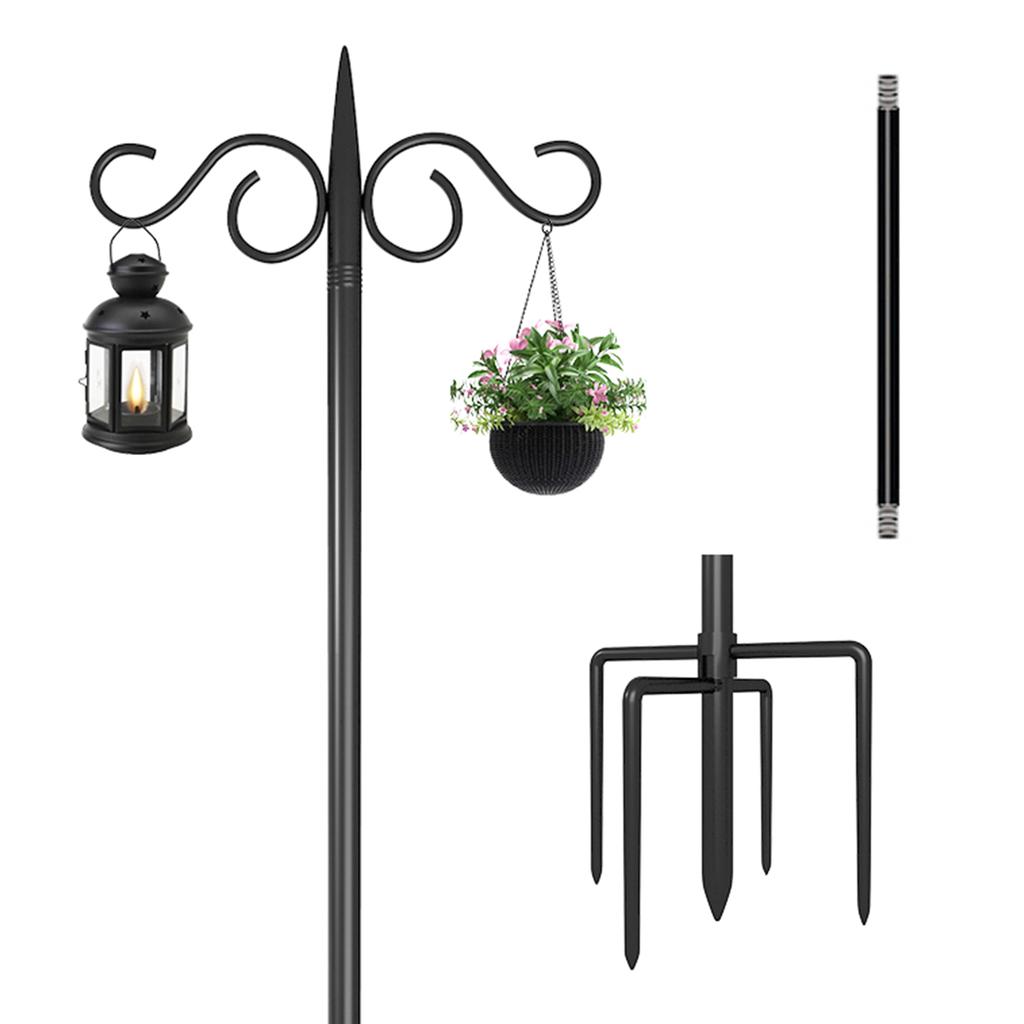 Adjustable Shepherd Hooks for Outdoor Two Sided Feeder Poles Suitable for Garden In Hanging Flower