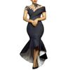 New Women's Long Dress European American Fashion Sexy Bodycon Mermaid Formal Evening Gown Black Party Maxi Dress