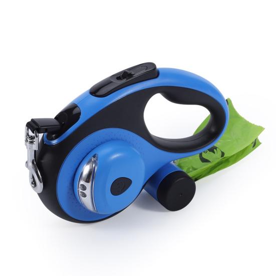 Выдвижной поводок для собак со светодиодной подсветкой, прочный поводок для прогулок с питомцем и какашками