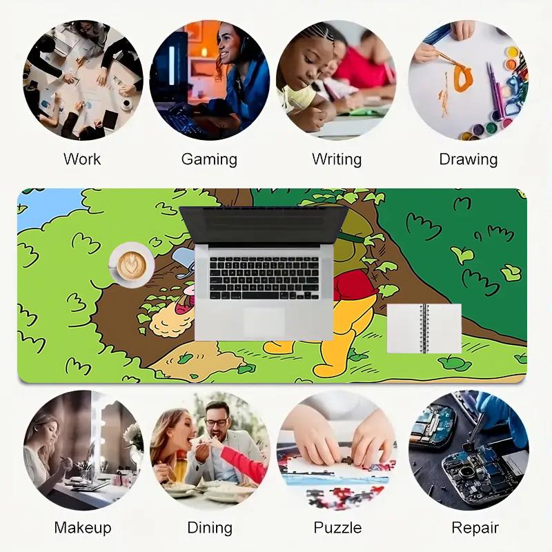 Pooh Piglet Xl Gaming Mouse Pad Nonslip Rubber Base Stitched Edge Waterproof Desk Mat For Pc Laptop Gamer Office Computer Accessories C927531