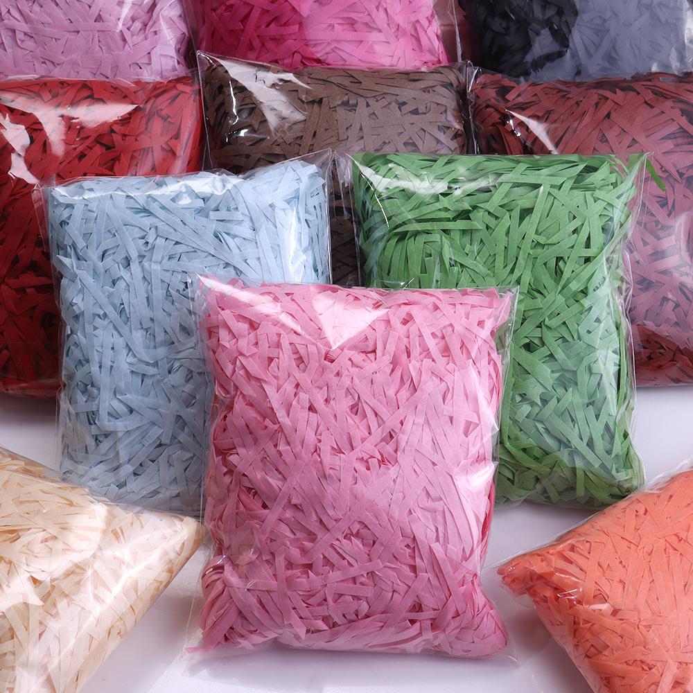 100g/bag Colorful Shredded Crinkle Lafite Grass Paper Raffia Filler DIY Gift Box Packing Filling Party Wedding Christmas Decor