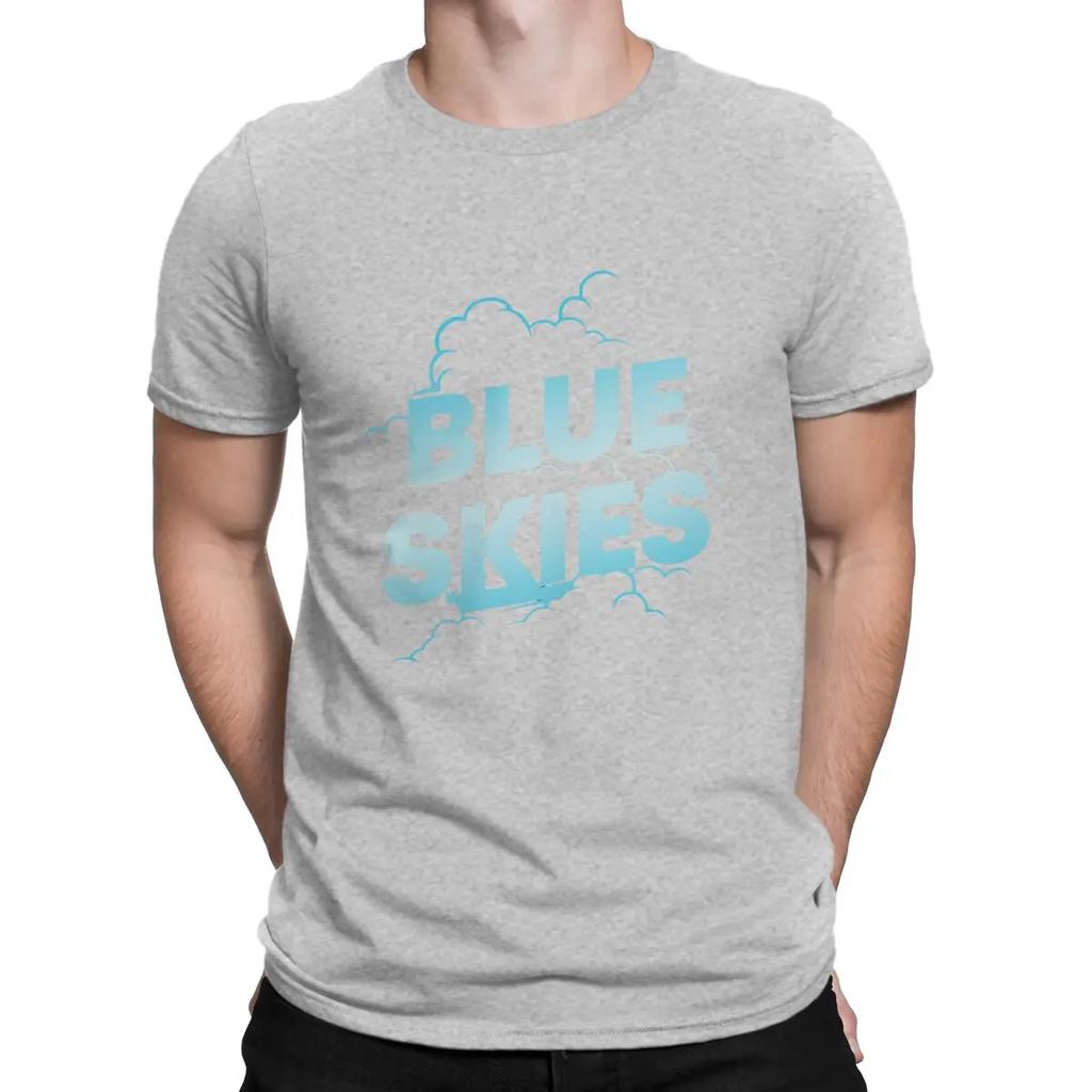 Blue Skies Men's T Shirt Tim Timebomb Funny Tee Shirt Short Sleeve Crewneck T-Shirt Cotton Gift Idea Clothes