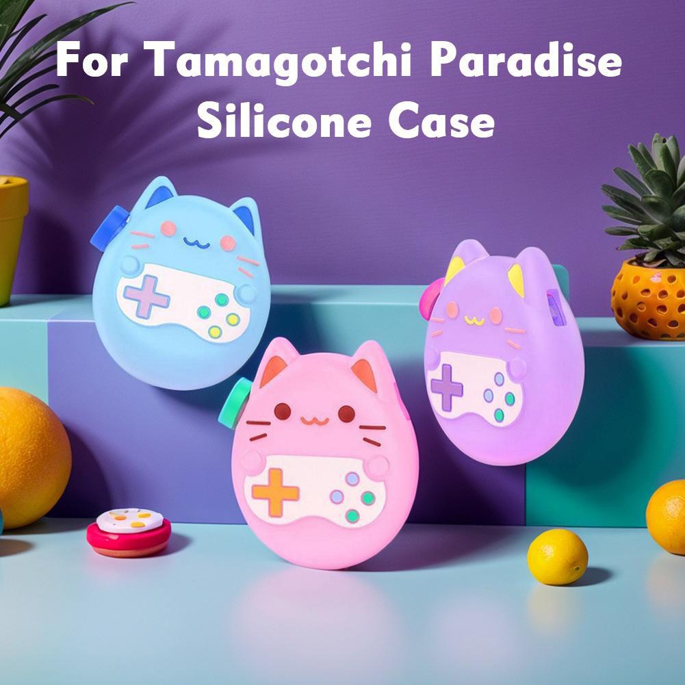 Soft Liquid Silicone Cover Fall Resistant Protective Shell Case With Lanyard For Tamagotchi Paradise Games Console Accessories