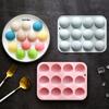 12-Cavity 3D Golf Ball Silicone Mold For Cupcake Decorations, Golf Ball Cake Candy Mold