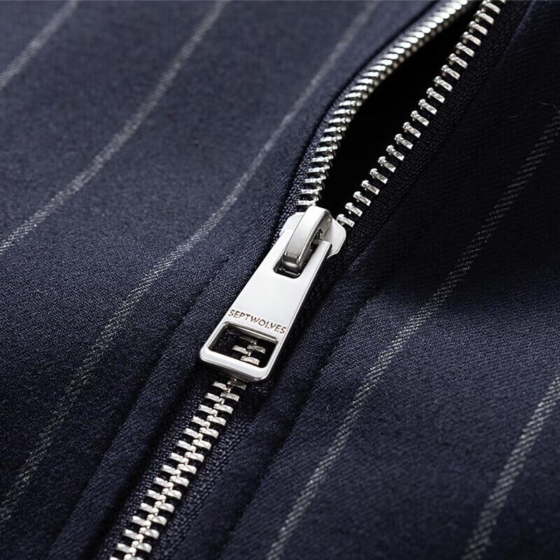 Septwolves Men's Vertical Stripe Baseball Collar Jacket